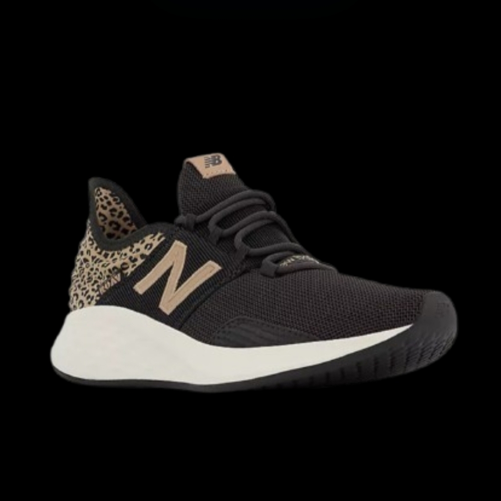 New Balance Fresh Foam Roav v1 Leopard Womens Black Flat Taupe Hemp